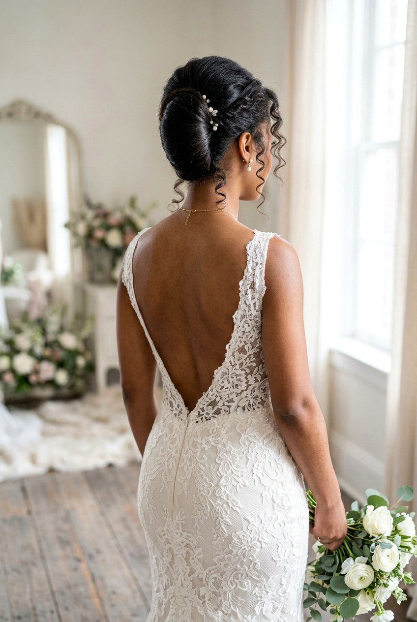 French Twist Bun With Curly Tendrils - 20 bridal bun with curls in front - 20 bridal bun with curls in front