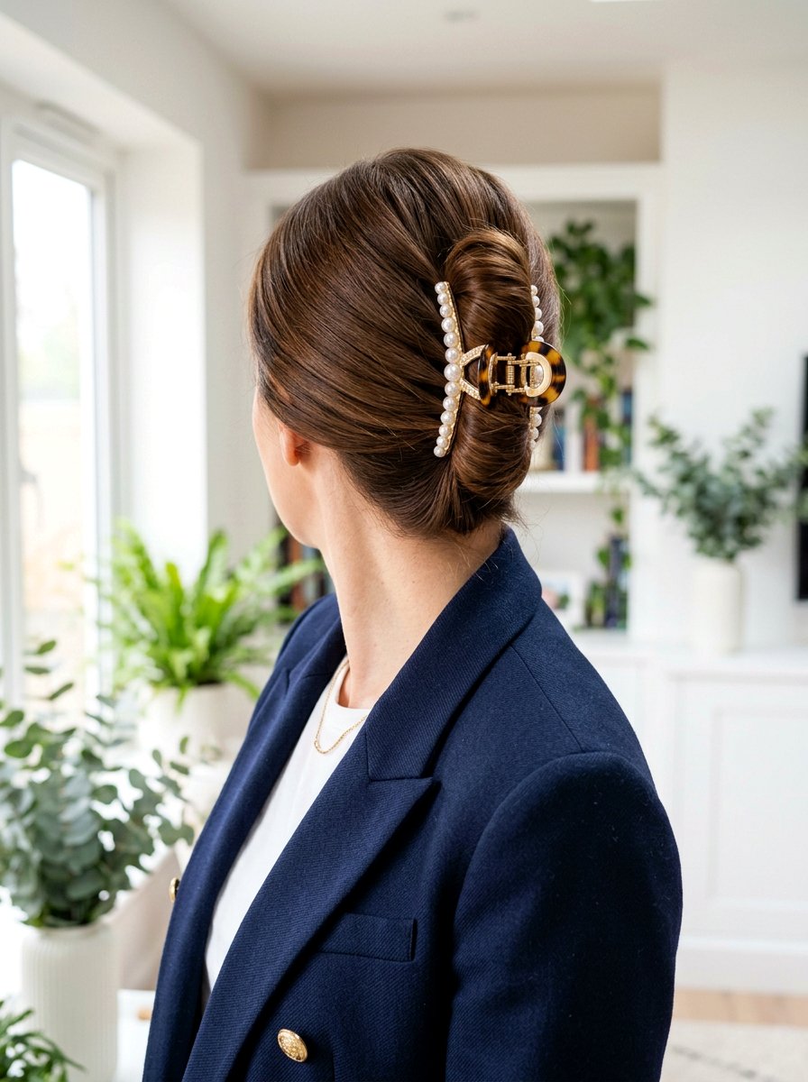 French Twist Claw Clip - 20 college girls easy claw clip hairstyle - 20 college girls easy claw clip hairstyle