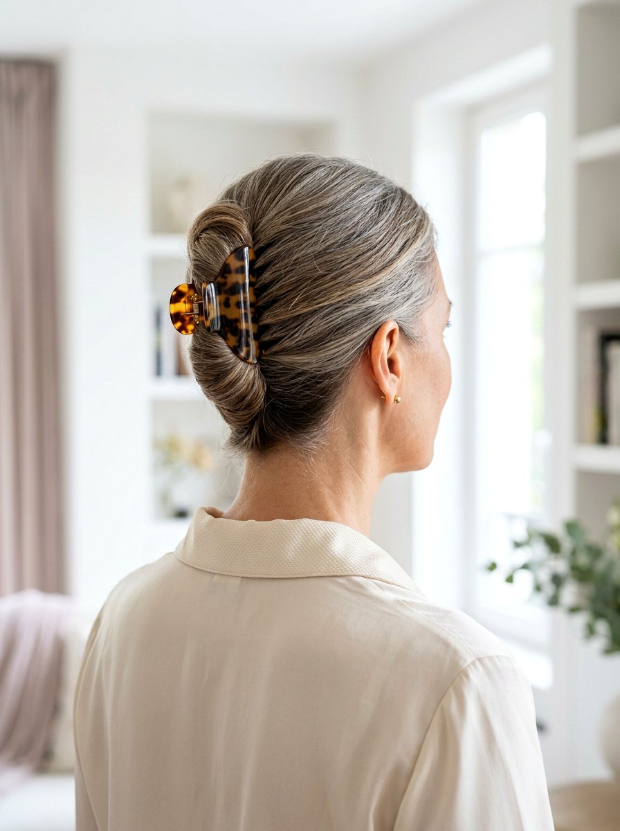 French Twist Claw Clip Bun - 20 claw clip bun for mature women - 20 claw clip bun for mature women