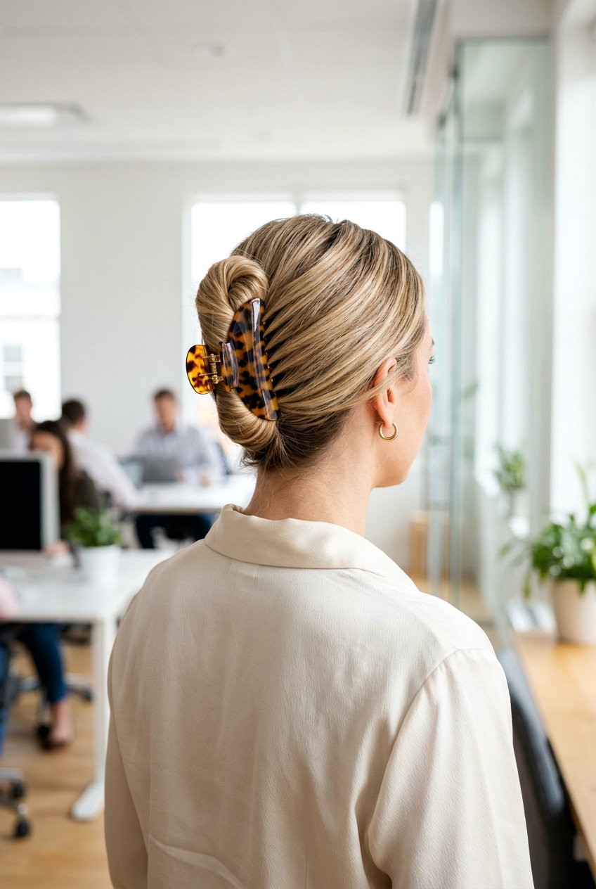 French Twist Claw Clip Bun - 20 claw clip bun for thick hair - 20 claw clip bun for thick hair