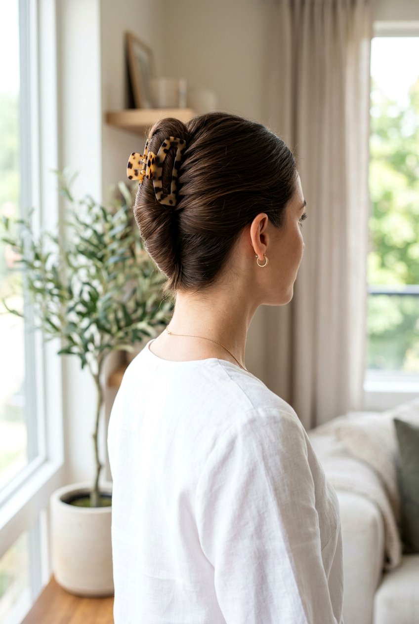 French Twist Claw Clip Hairstyle - 20 90s claw clip hairstyle - 20 90s claw clip hairstyle