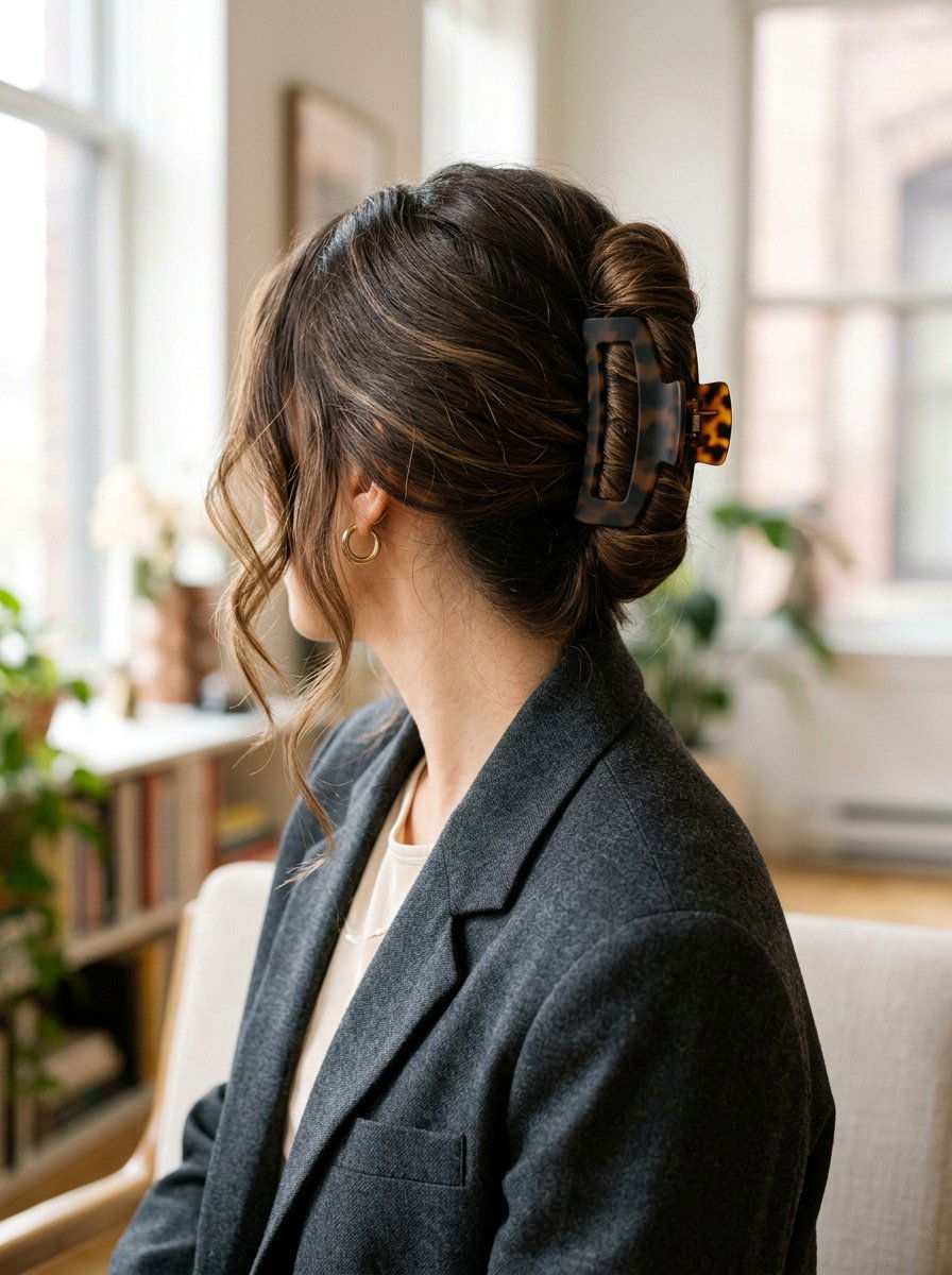 French Twist Claw Clip Updo - 20 claw clip updo for thick long hair - 20 claw clip updo for thick long hair