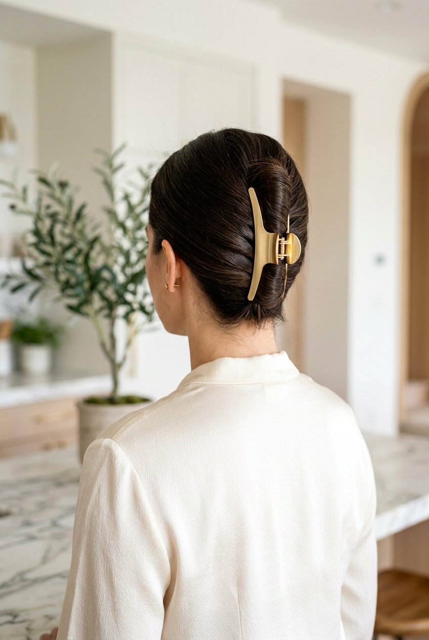 French Twist Clip - 20 easy hairstyles for busy moms with long hair - 20 easy hairstyles for busy moms with long hair