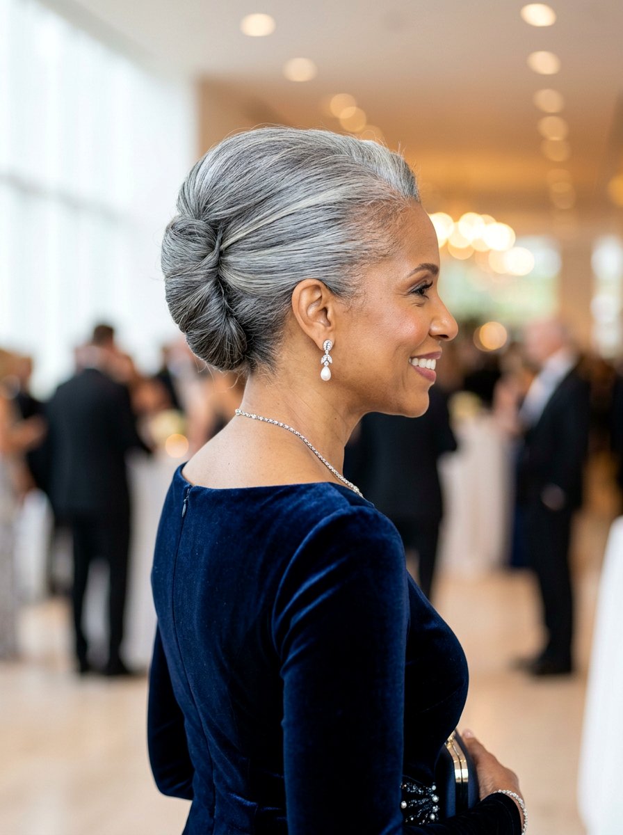 French Twist For Gray Hair - 20 easy hairstyle for naturally gray hair - 20 easy hairstyle for naturally gray hair