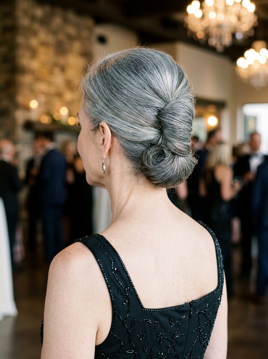 French Twist Gray Chignon - 20 elegant gray chignon hairstyle - 20 elegant gray chignon hairstyle