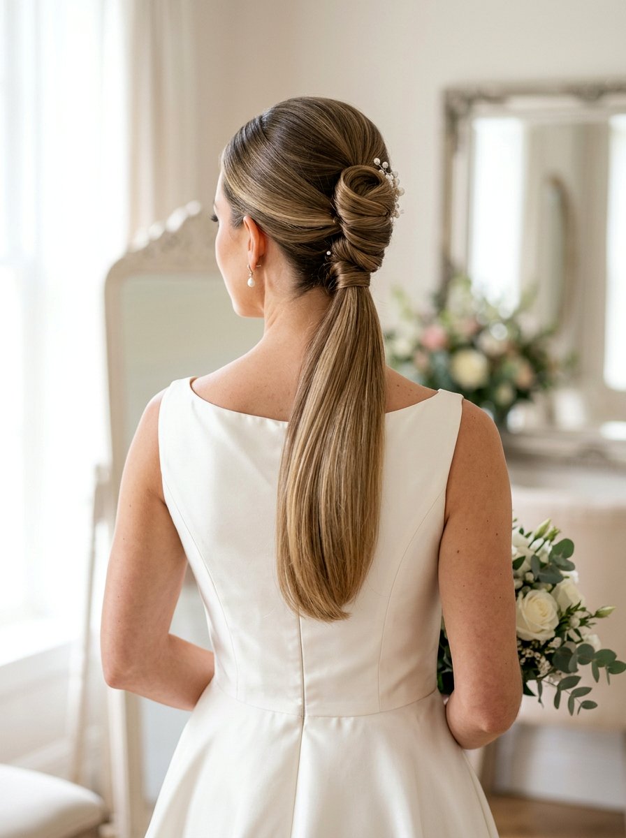 French Twist Low Ponytail Bridal - 20 wedding hairstyles with low ponytail - 20 wedding hairstyles with low ponytail