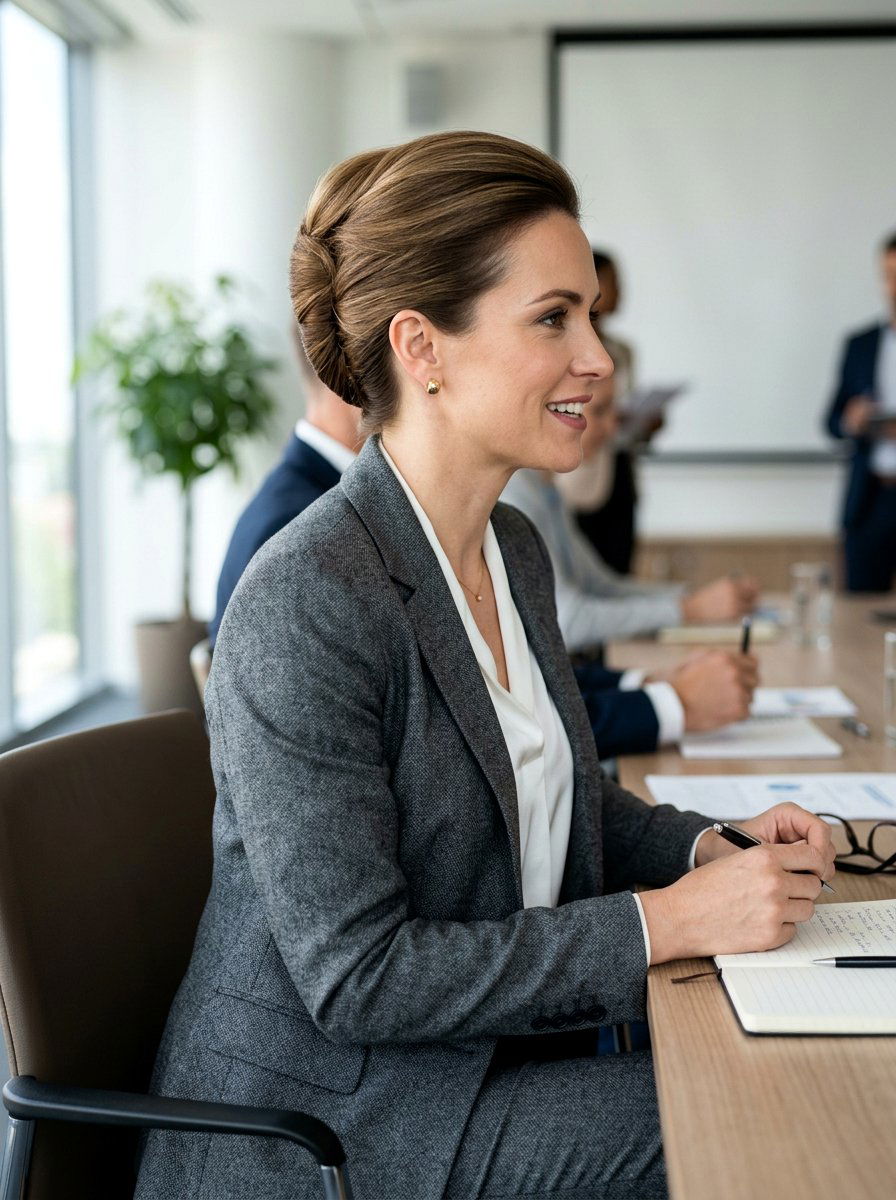 French Twist Meeting Hairstyle - 20 easy meeting hairstyle for women - 20 easy meeting hairstyle for women