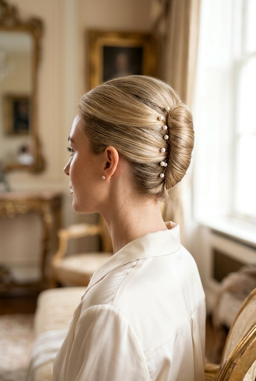 French Twist Old Money Updo - 20 old money hairstyles - 20 old money hairstyles