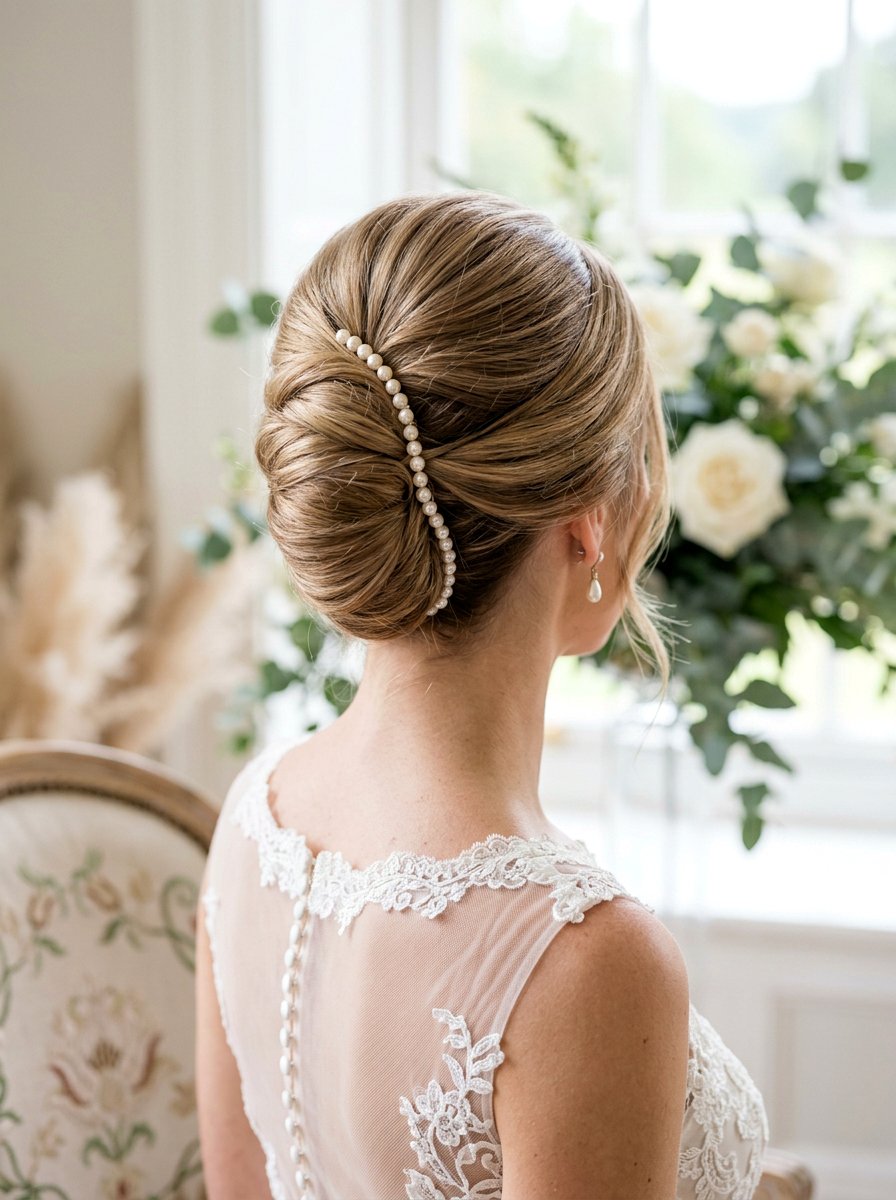 French Twist Pearl Clips - 20 wedding hairstyles with pearl clips - 20 wedding hairstyles with pearl clips