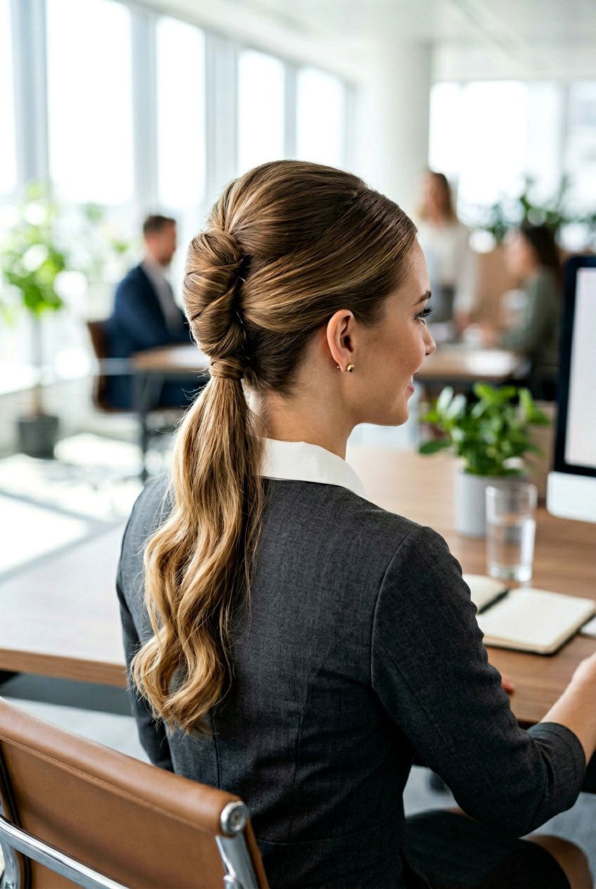 French Twist Ponytail - 20 elegant office ponytail for fine hair - 20 elegant office ponytail for fine hair