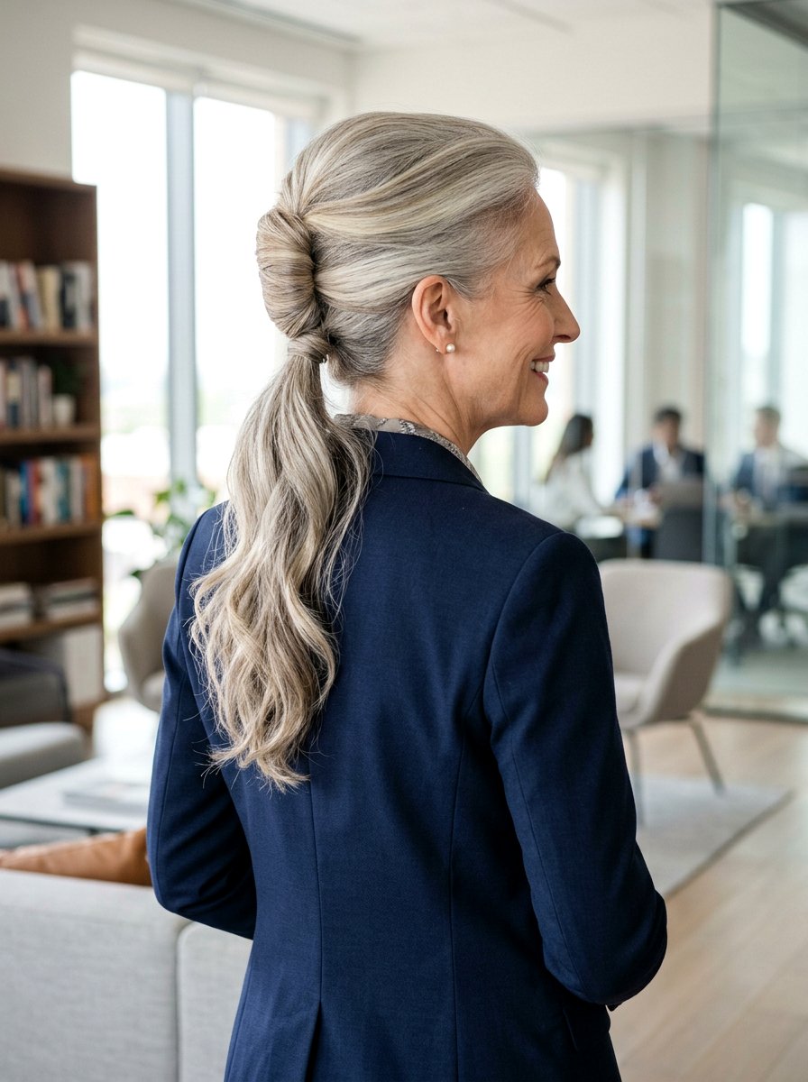 French Twist Ponytail - 20 elegant ponytail hairstyle for older women - 20 elegant ponytail hairstyle for older women