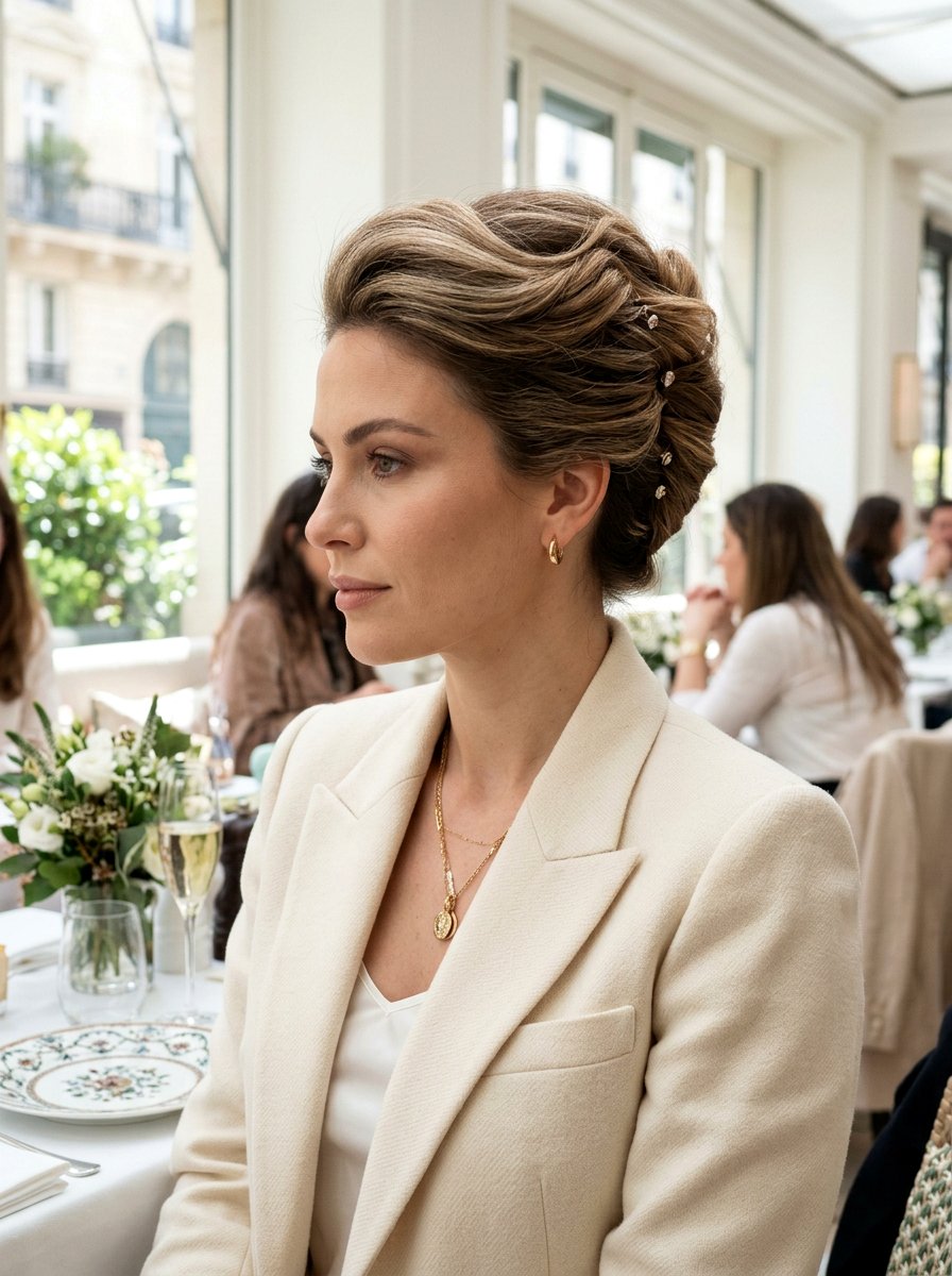 French Twist Updo - 20 simple hairstyle for birthday brunch - 20 simple hairstyle for birthday brunch