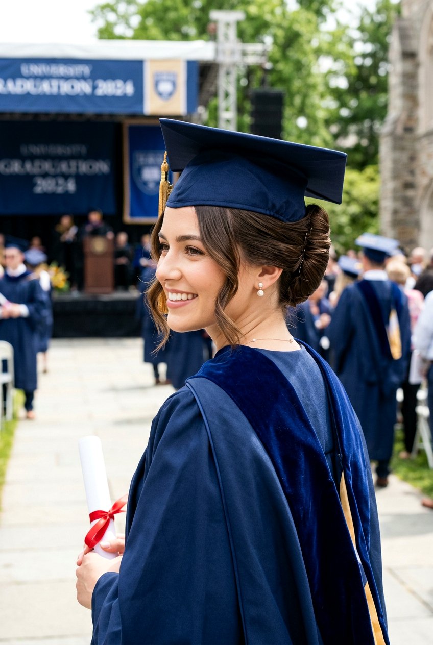 French Twist Updo - 20 graduation cap hairstyles - 20 graduation cap hairstyles