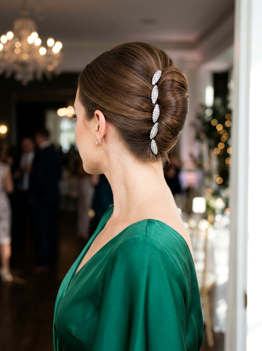 French Twist With Glitter Clips - 20 party hairstyle with glitter clips - 20 party hairstyle with glitter clips