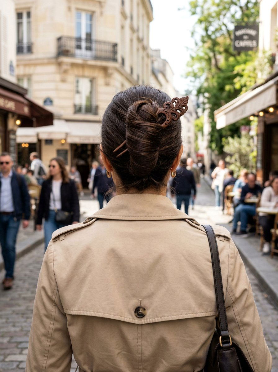 French Twist With Hair Fork - 20 lazy heatless hairstyles for mornings - 20 lazy heatless hairstyles for mornings