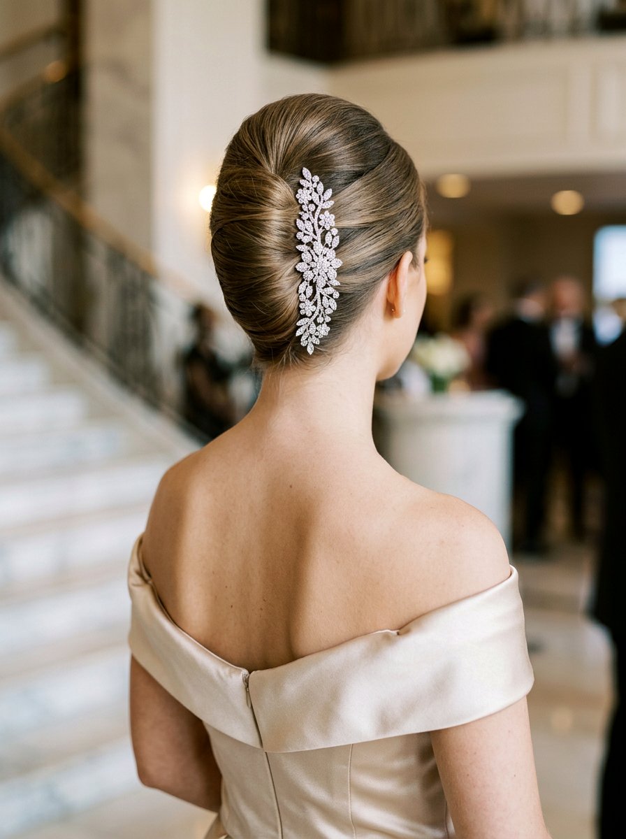French Twist With Rhinestone Clips - 20 prom hairstyles with rhinestone clips - 20 prom hairstyles with rhinestone clips