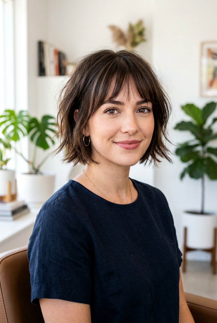 French bob with see through bangs - 20 see through bangs - 20 see through bangs