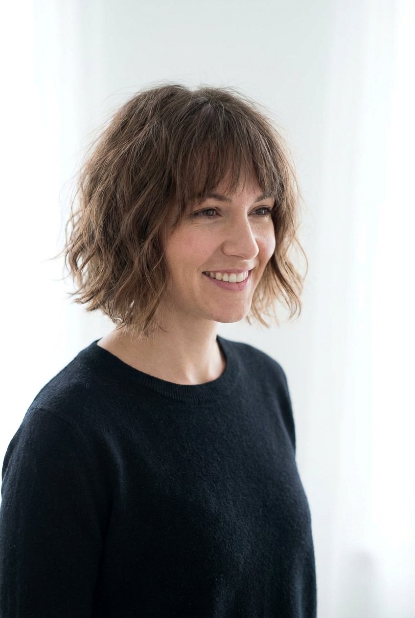 French bob with wispy bangs - 20 wispy bangs haircut - 20 wispy bangs haircut