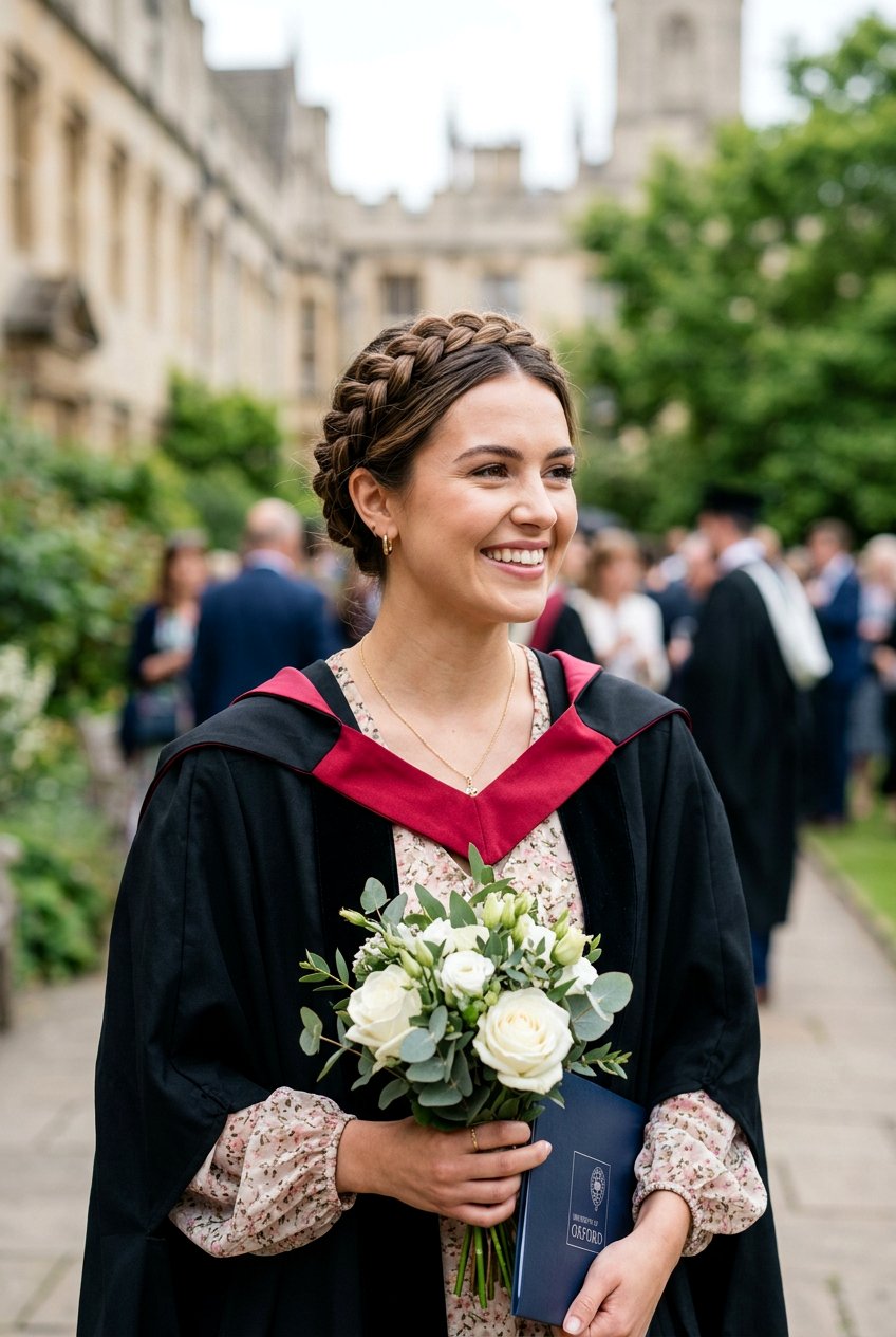 French braid crown graduation hair - 20 graduation hairstyles with braids - 20 graduation hairstyles with braids