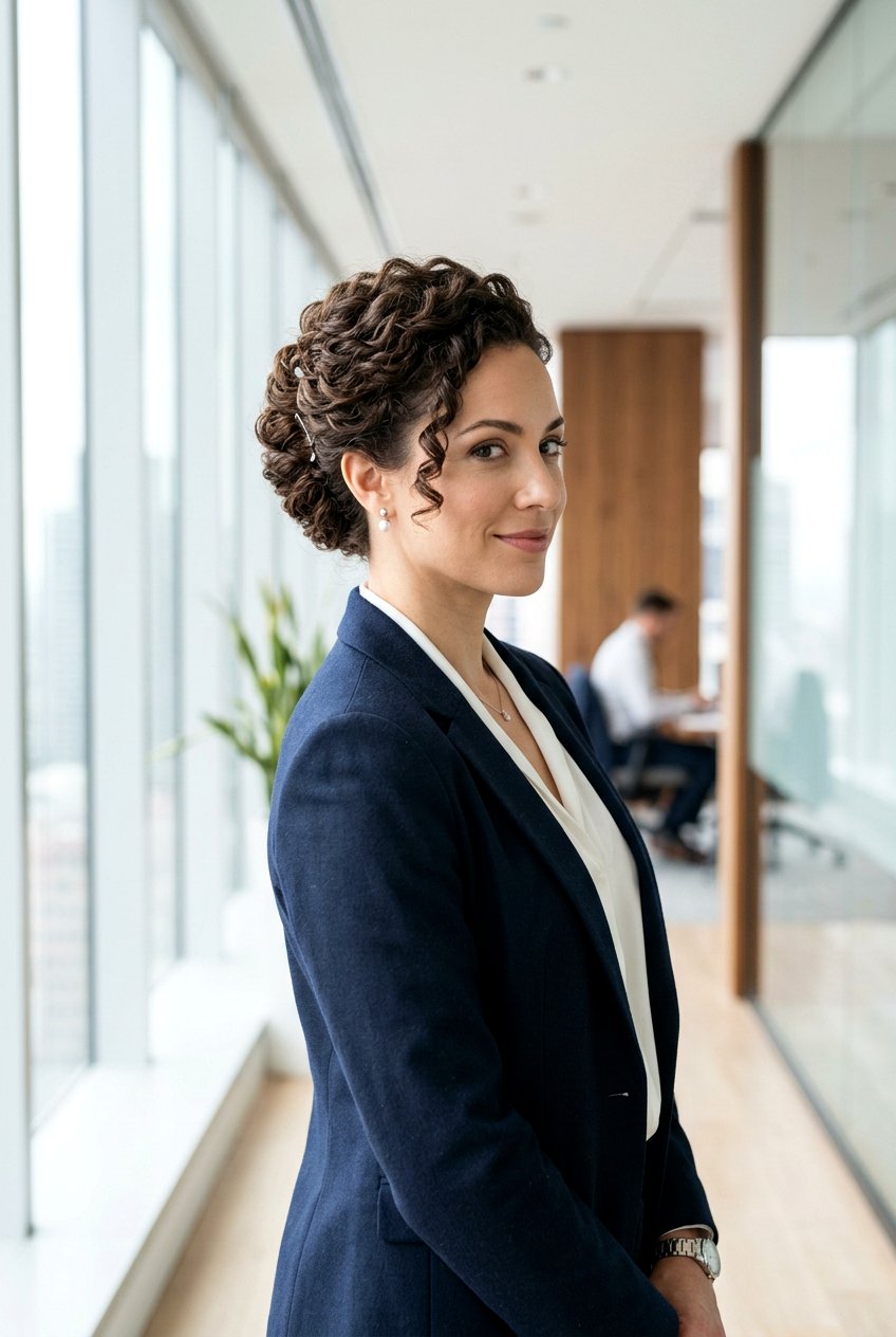 French twist curly hair - 20 interview hairstyle for curly hair women - 20 interview hairstyle for curly hair women