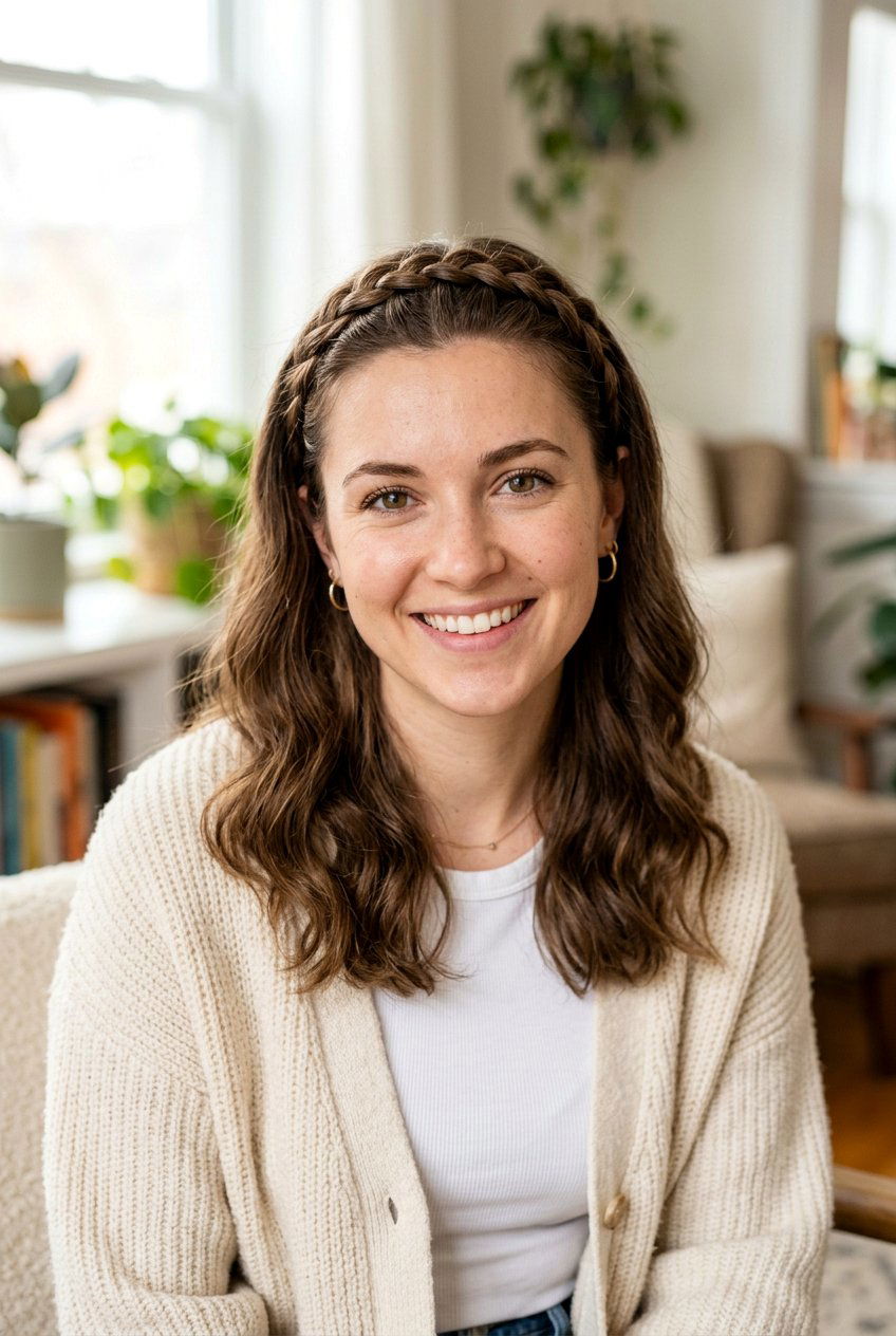 Front Braid Headband - 20 easy hairstyles for busy moms with medium hair - 20 easy hairstyles for busy moms with medium hair