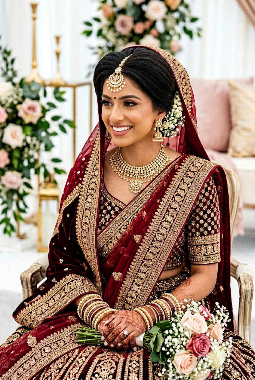 Front Puff Bridal Hairstyle With Dupatta Setting - 20 bridal hairstyles with dupatta - 20 bridal hairstyles with dupatta