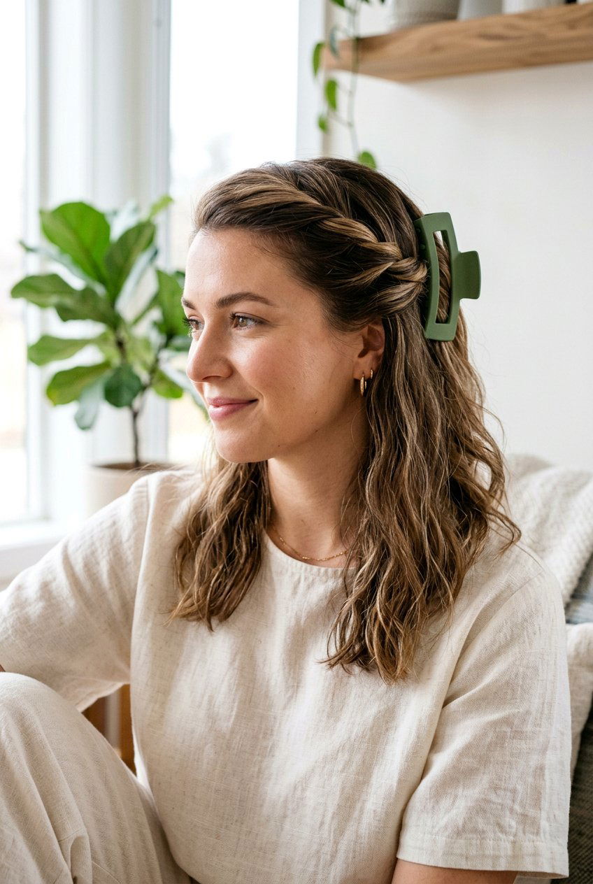 Front Twist Claw Clip - 20 easy claw clip hairstyles for short hair - 20 easy claw clip hairstyles for short hair