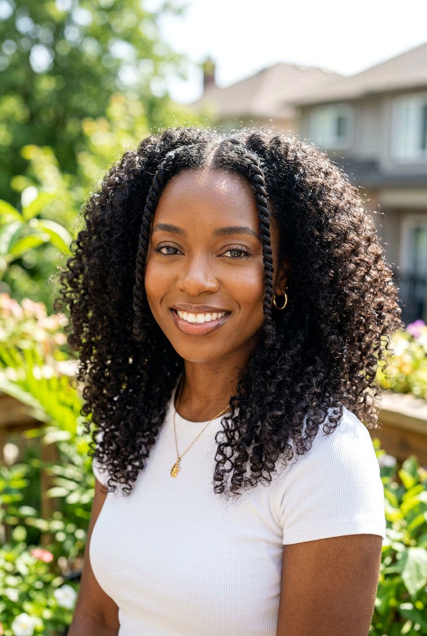 Front Two Strand Twists - 20 school hairstyle for naturally curly hair - 20 school hairstyle for naturally curly hair