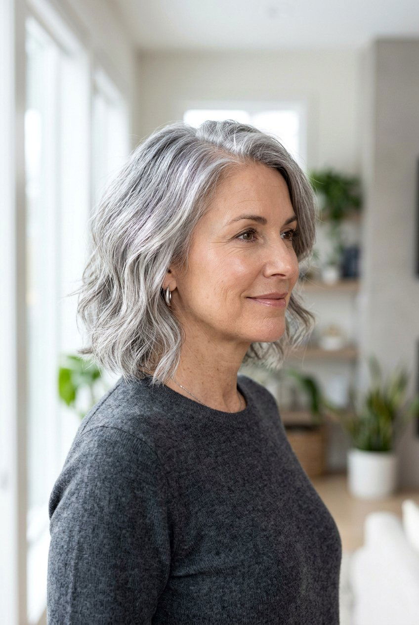 Frosted Gray Hair Color - 20 transition to gray hair styles - 20 transition to gray hair styles