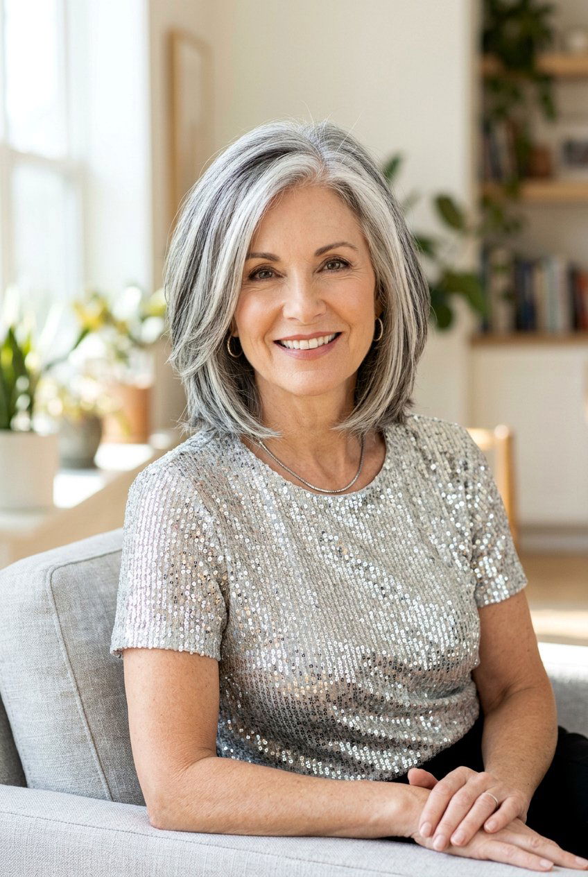 Frosted Salt and Pepper with Onyx Lowlights - 20 salt and pepper blend with lowlights - 20 salt and pepper blend with lowlights