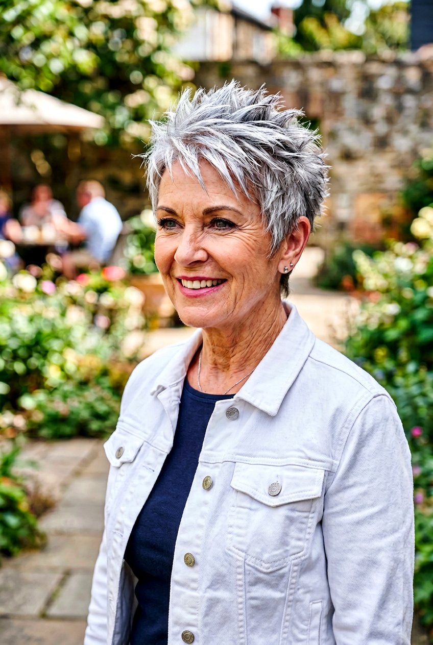 20 Flattering Gray Blending Highlights for Women Over 60