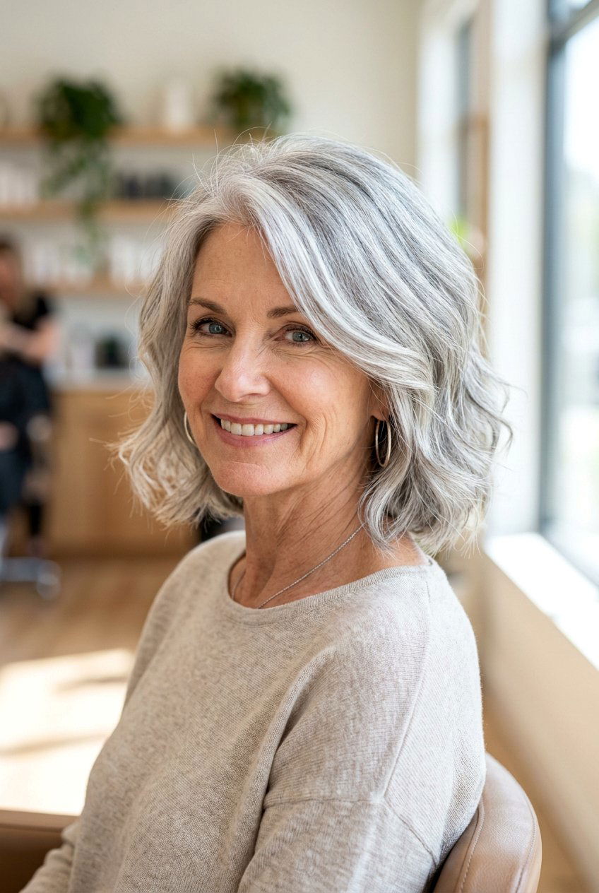 Frosted gray hair color - 20 salt and pepper hair color ideas - 20 salt and pepper hair color ideas