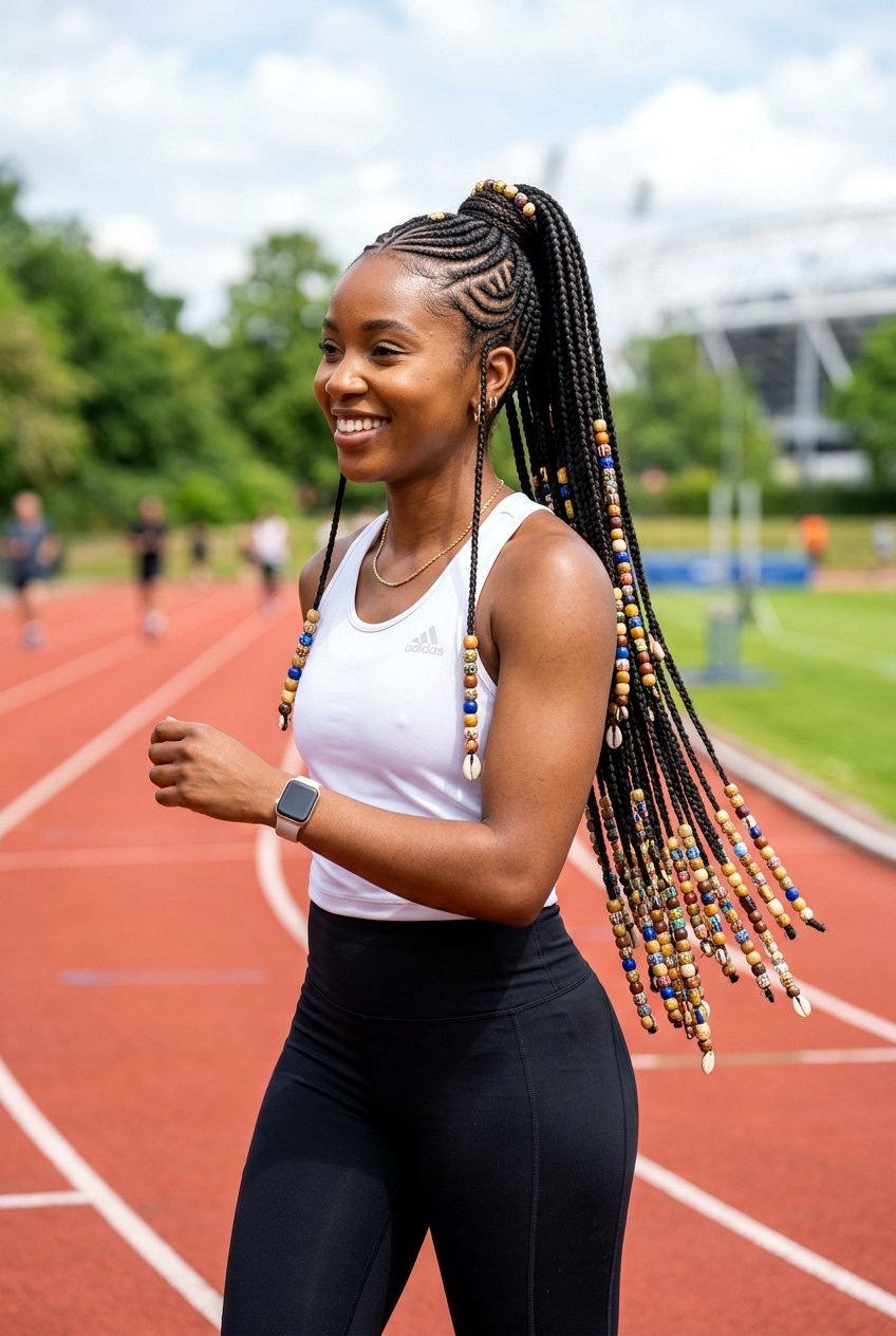 Fulani Braid Ponytail With Beads - 20 fulani braids with beads - 20 fulani braids with beads