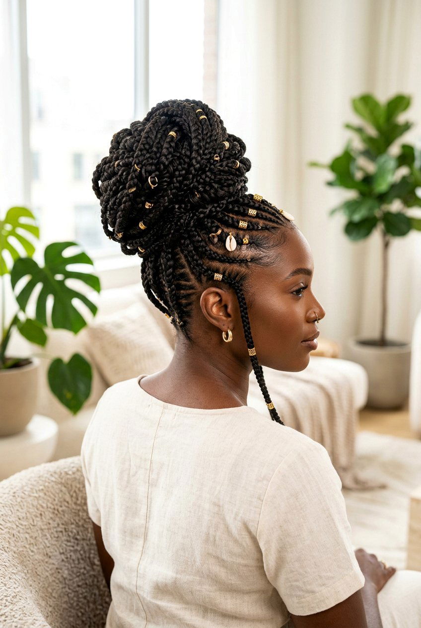 Fulani Braids Bun - 20 fulani braids hairstyles - 20 fulani braids hairstyles