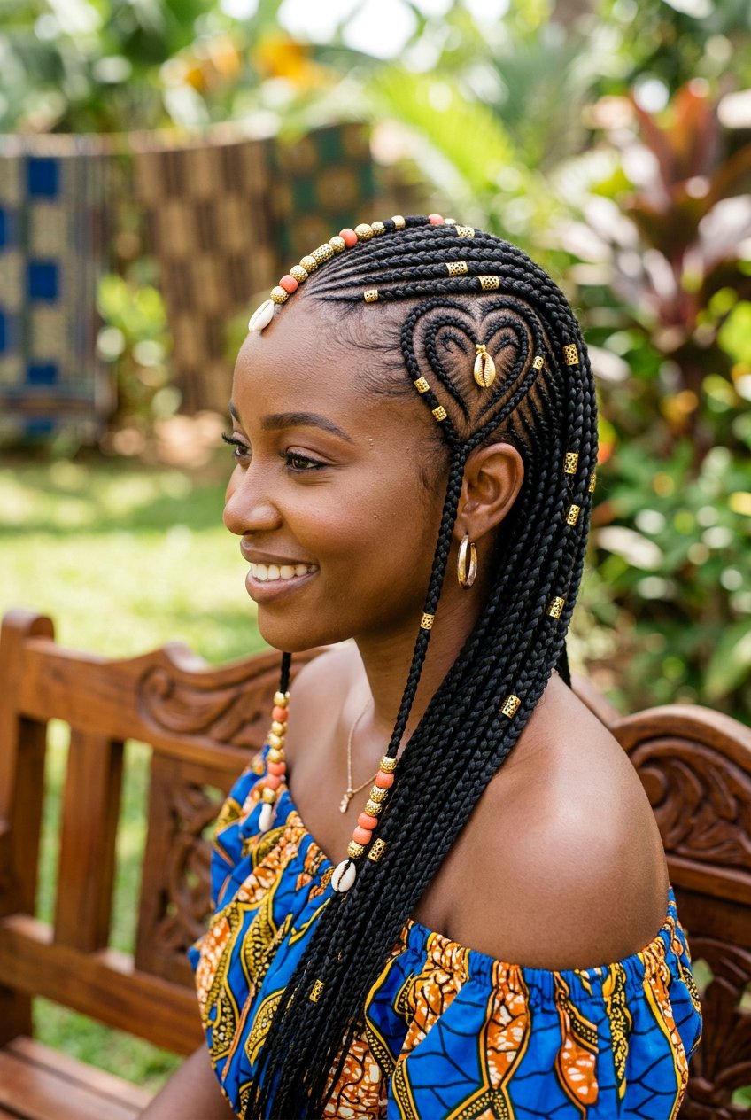 Fulani Braids Heart Design - 20 fulani braids hairstyles - 20 fulani braids hairstyles