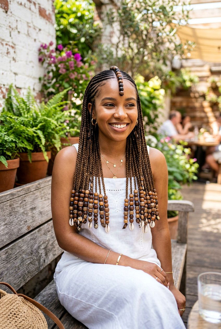 Fulani Braids With Beads - 20 braided hairstyle for birthday party - 20 braided hairstyle for birthday party