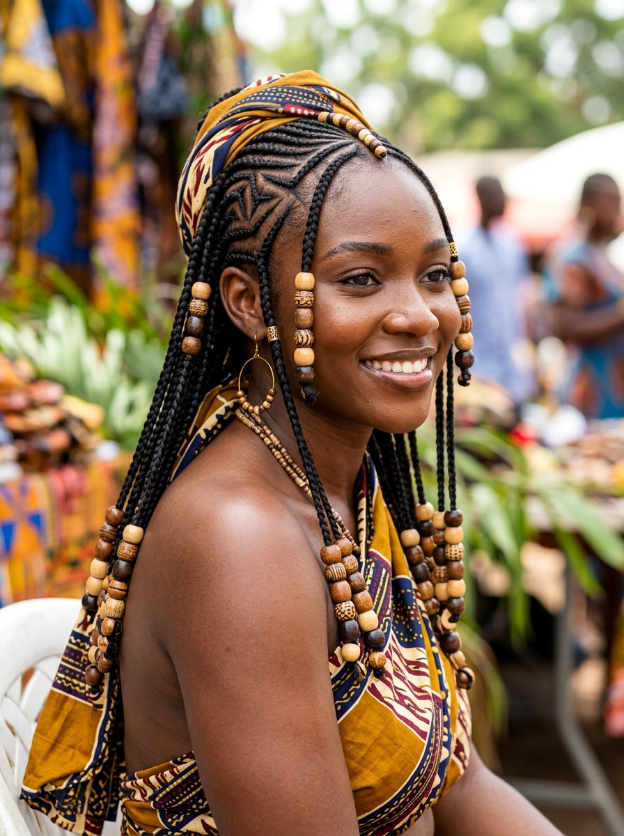 Fulani Braids With Beads - 20 vacation braid styles for black women - 20 vacation braid styles for black women