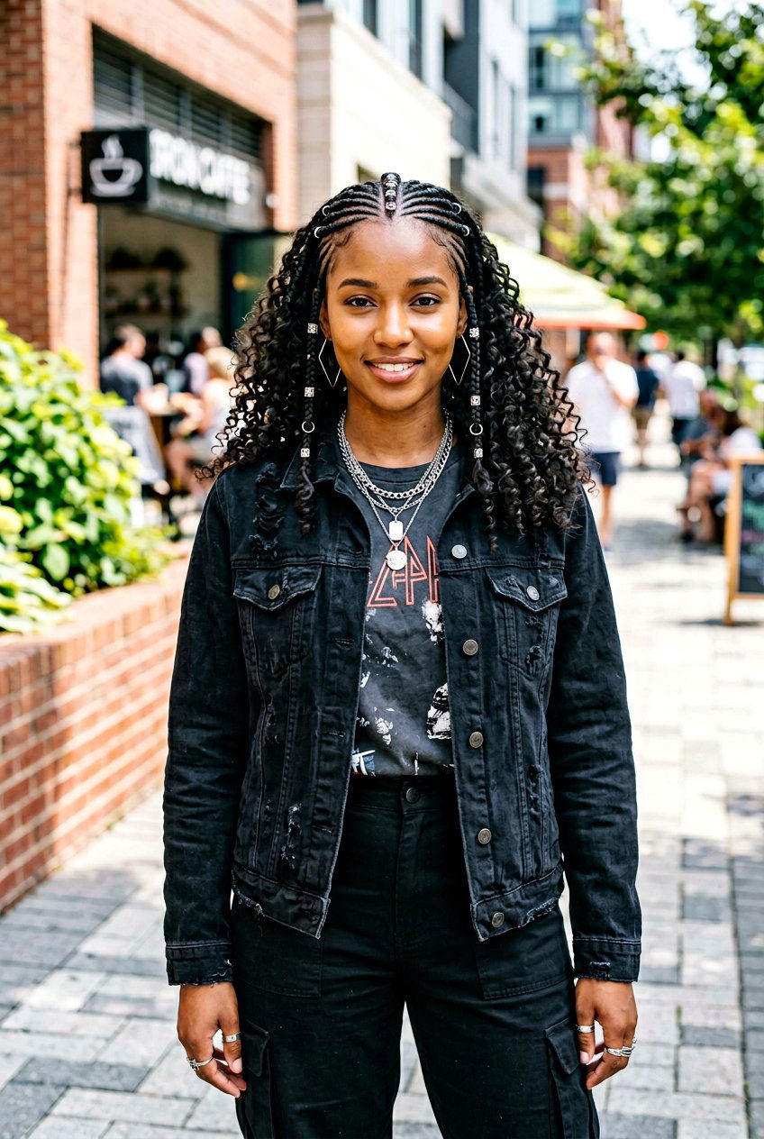 Fulani Braids With Curly Ends And Rings - 20 fulani braids with curly ends - 20 fulani braids with curly ends