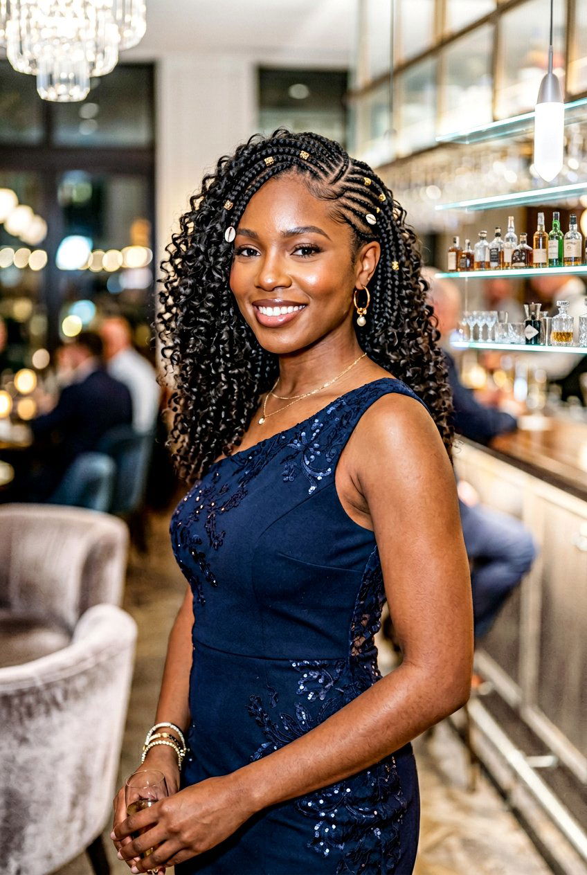 Fulani Braids With Curly Ends Side Part - 20 fulani braids with curly ends - 20 fulani braids with curly ends