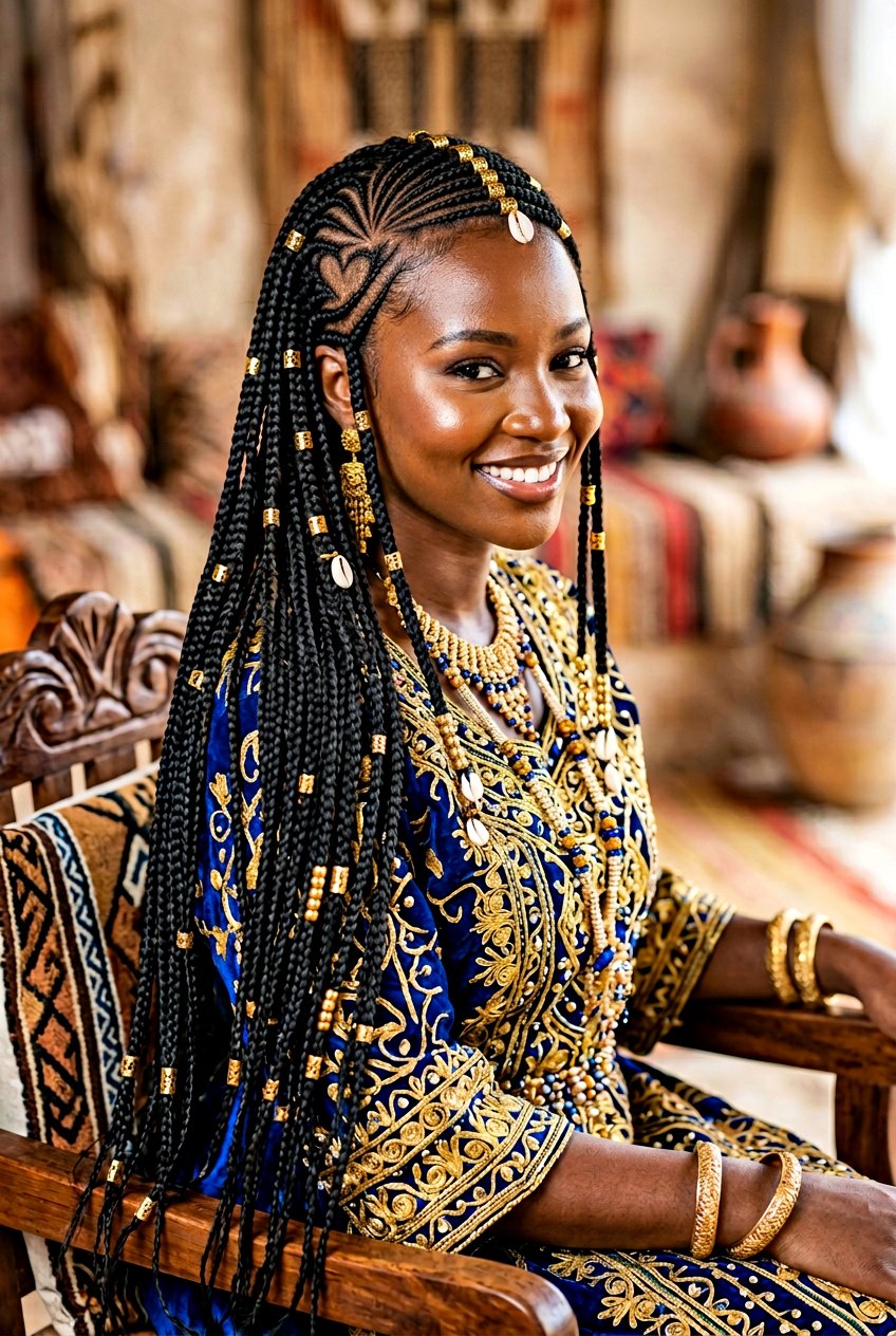 Fulani Braids With Heart Part - 20 heart part braids styles - 20 heart part braids styles