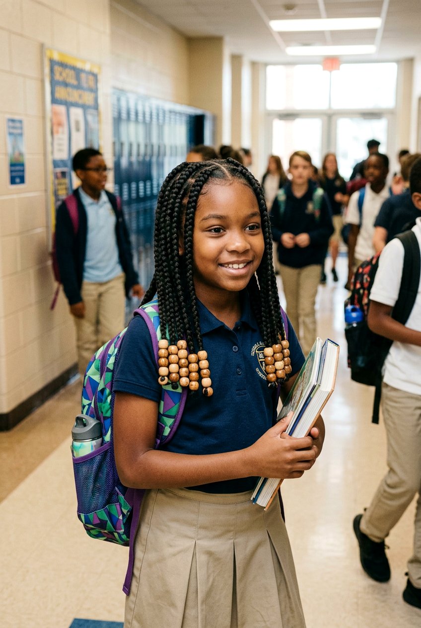 Fulani Braids with Gold Beads - 20 school braid styles for black girls with beads - 20 school braid styles for black girls with beads