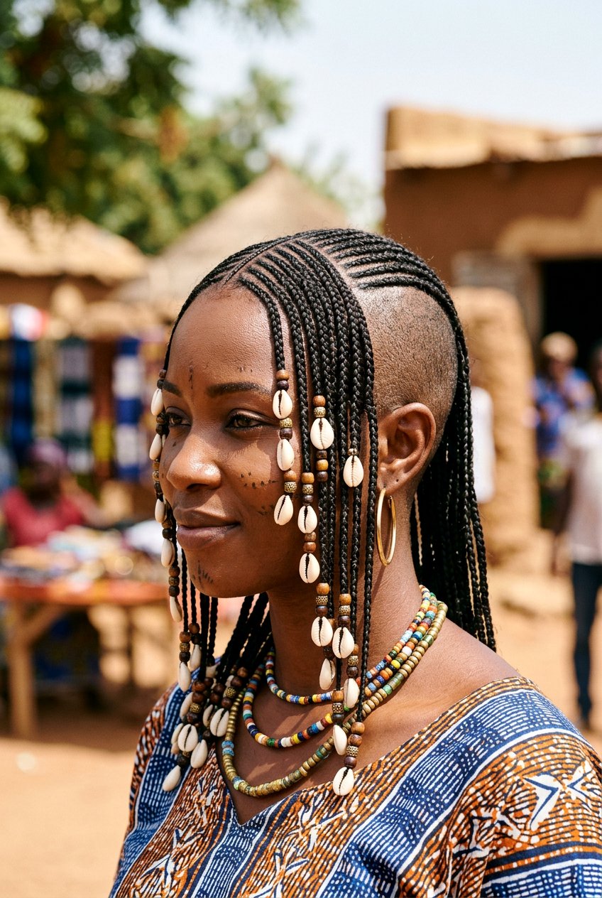 Fulani Braids with Shaved Side - 20 braided side shave hairstyle - 20 braided side shave hairstyle