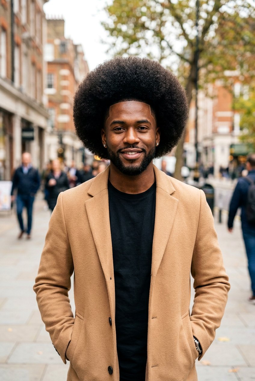 Full Afro With Line Up And Taper - 20 afro taper with line up - 20 afro taper with line up