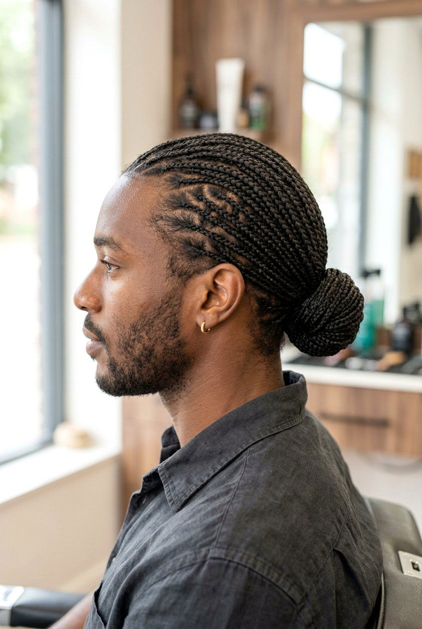 Full Braid Man Bun - 20 braided man bun hairstyle - 20 braided man bun hairstyle