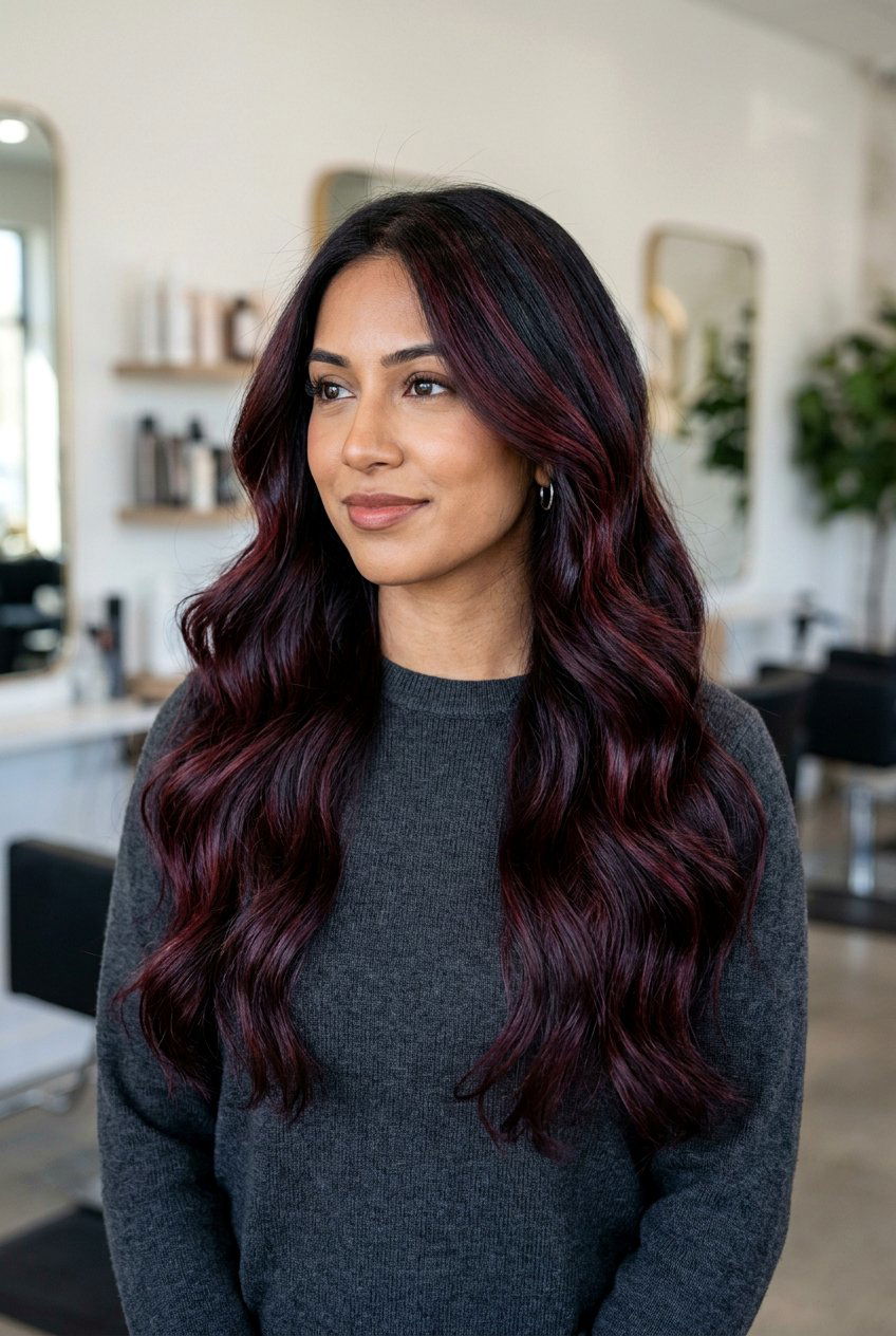 Full Head Cherry Cola Highlights On Black Hair - 20 cherry cola highlights on black hair - 20 cherry cola highlights on black hair