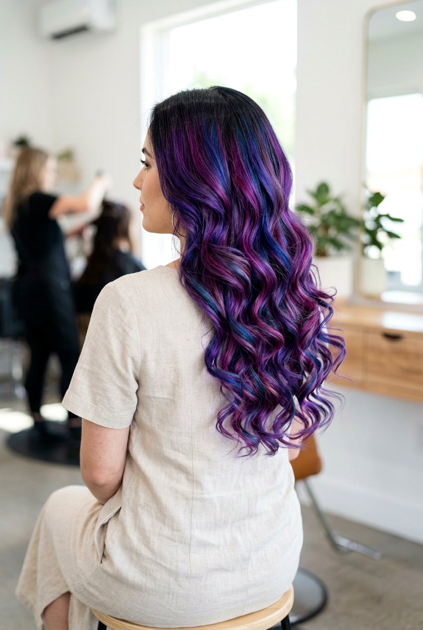 Full Head Galaxy Balayage On Dark Hair - 20 galaxy balayage on dark hair - 20 galaxy balayage on dark hair