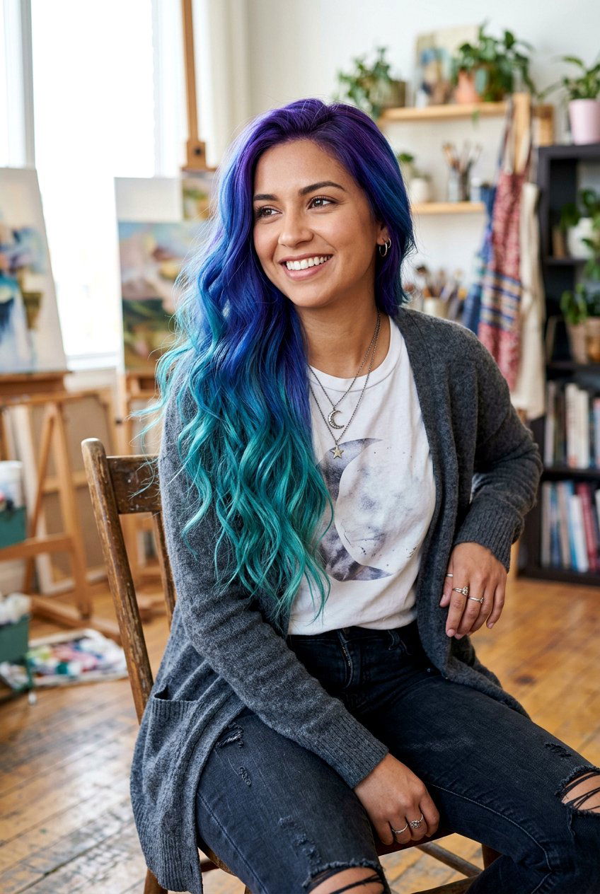 Galaxy Color Melt Hair - 20 galaxy hair color ideas - 20 galaxy hair color ideas