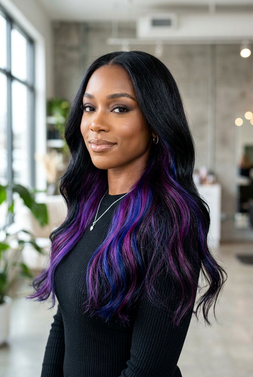 Galaxy Hair Color With Black Base - 20 galaxy hair color ideas