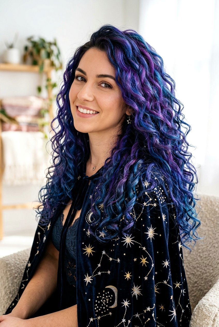Galaxy Hair Color - 20 festival hair color ideas - 20 festival hair color ideas