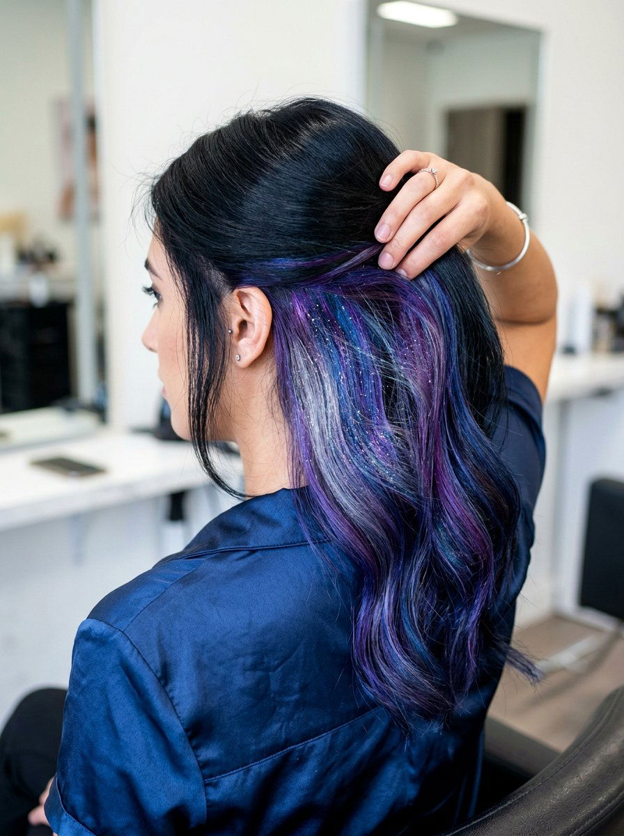Galaxy Holographic Peekaboo Hair - 20 holographic peekaboo hair - 20 holographic peekaboo hair